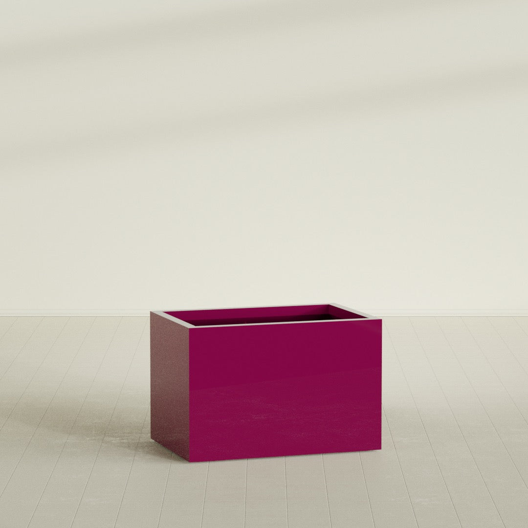 Granada Large Rectangle Fiberglass Planter - 36 in x 24 in x 24 in - Gloss Eggplant - Gloss Eggplant,36 in x 24 in x 24 in