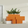 Tolga Extra Large Long Rectangle Fiberglass Planter - 72 in x 16 in x 24 in - Gloss Tangerine - Gloss Tangerine,72 in x 16 in x 24 in