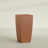 Toulan Large Tall Tapered Square Fiberglass Planter - 20 in x 20 in x 42 in - Matte Terracotta - Matte Terracotta,20 in x 20 in x 42 in