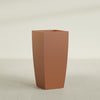 Toulan Large Tall Tapered Square Fiberglass Planter - 20 in x 20 in x 42 in - Matte Terracotta - Matte Terracotta,20 in x 20 in x 42 in