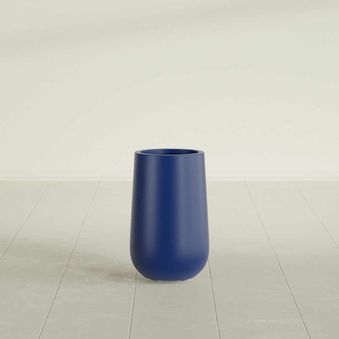 Tall Hayden Medium Round Fiberglass Planter - 18 in x 18 in x 29 in - Matte Cobalt Blue - Matte Cobalt Blue,18 in x 18 in x 29 in