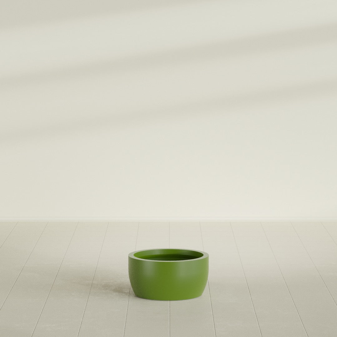 Casablanca Medium Round Low Bowl Fiberglass Planter - 20 in x 20 in x 10 in - Satin Green - Satin Green,20 in x 20 in x 10 in