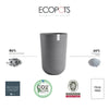 Oslo Medium Round Planter - 13.8 in x 13.8 in x 20.3 in - Grey - Grey,13.75 in x 13.75 in x 20.25 in,Planter Only