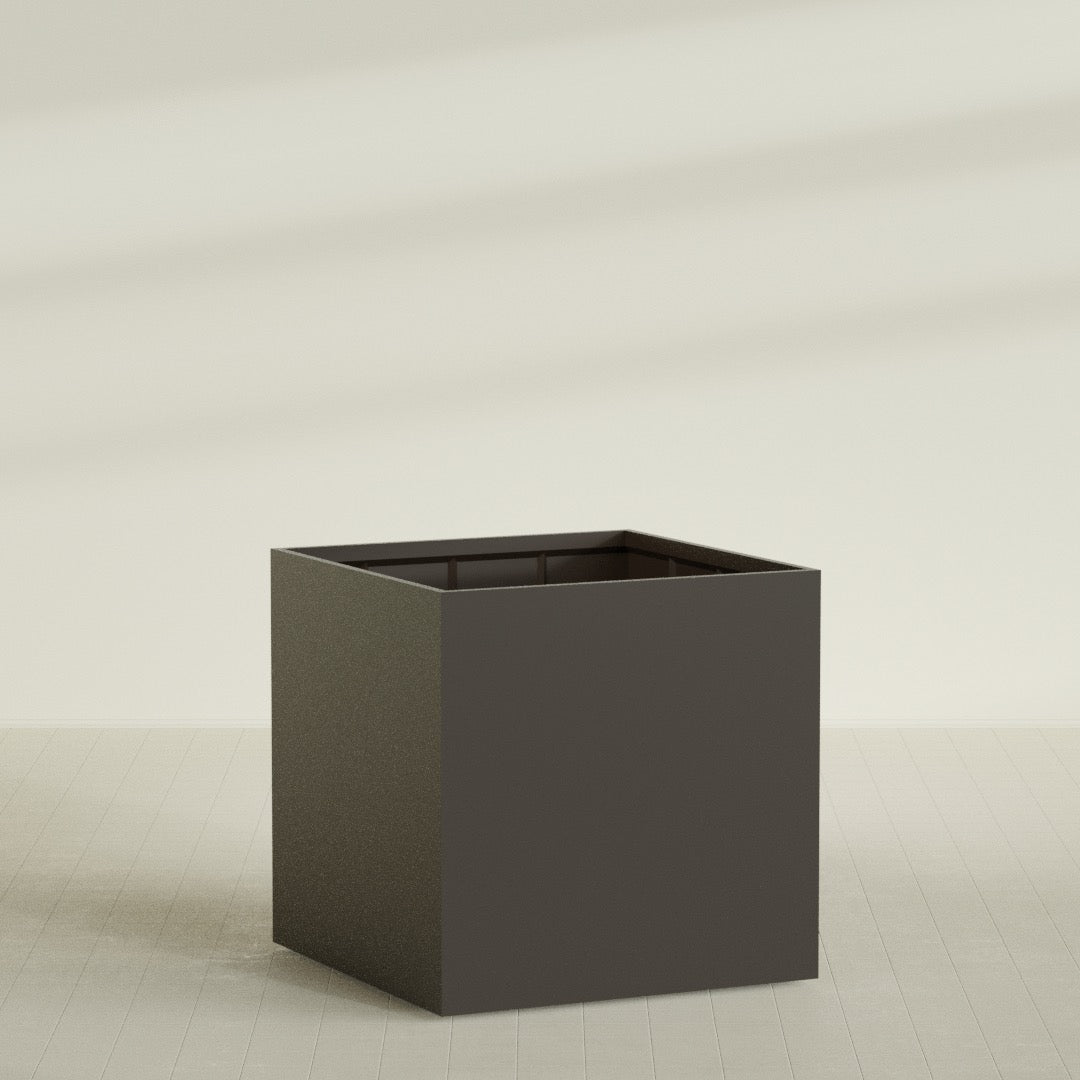 Montroy Extra Large Cube Square Fiberglass Planter - 60 in x 60 in x 60 in - Matte Brown - Matte Brown,60 in x 60 in x 60 in
