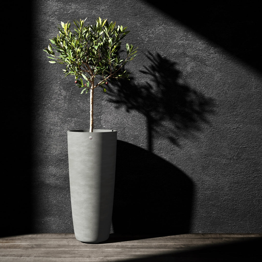 Lofto Tall Planter – Brown Stone Finish – Fiberglass Indoor/Outdoor and Weather-Resistant Large Planter (14.5" D x 30.5" H Exterior, 13.4" D x 30.3" H Interior) - Brown Stone,14.5 in x 14.5 in x 30.5 in - Brown Stone,14.6 in diam. x 30.5 in - Brown S - Brown Stone,14.6 in diam. x 30.5 in