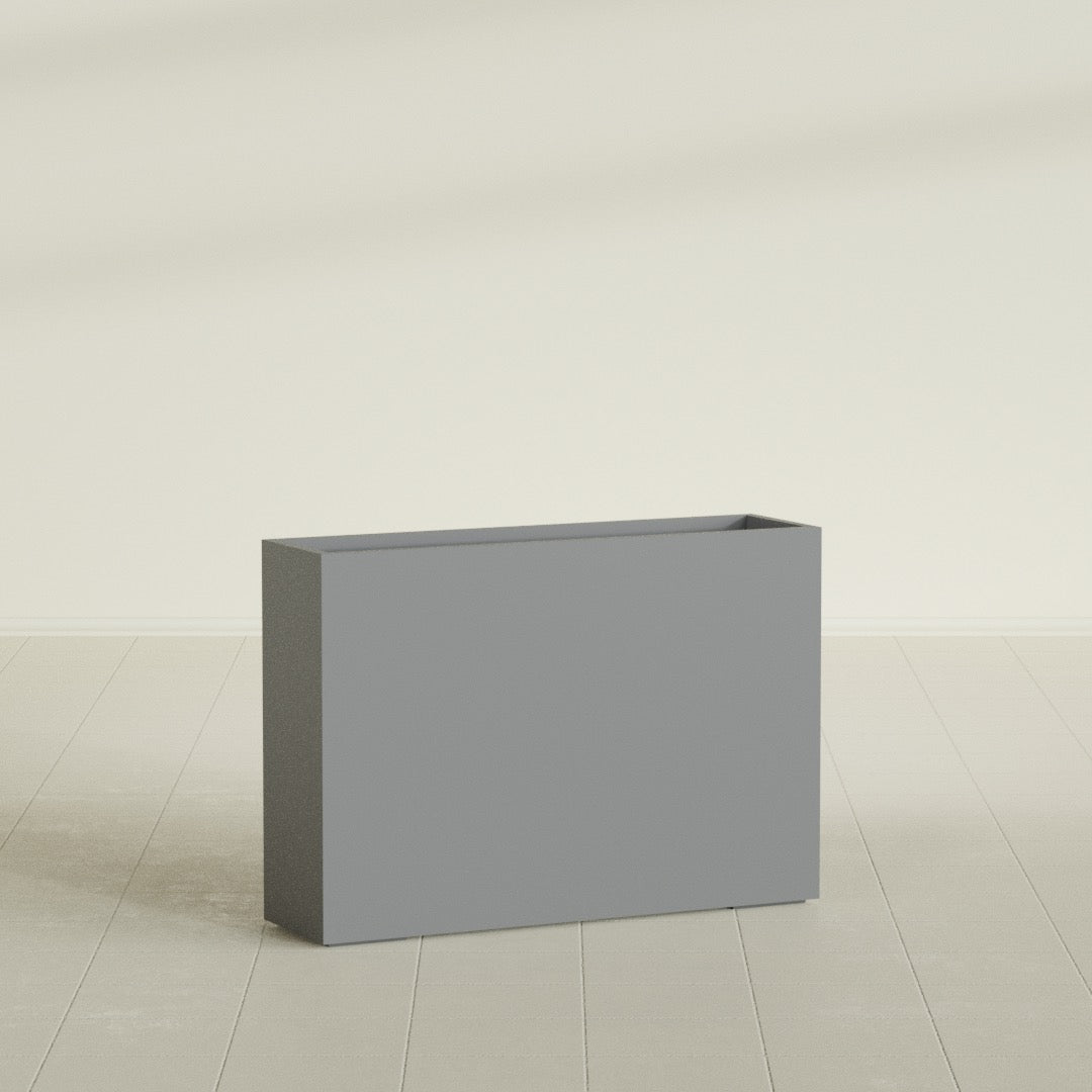Perth Extra Large Long Rectangle Fiberglass Planter - 60 in x 16 in x 42 in - Metallic Gunmetal - Metallic Gunmetal,60 in x 16 in x 42 in