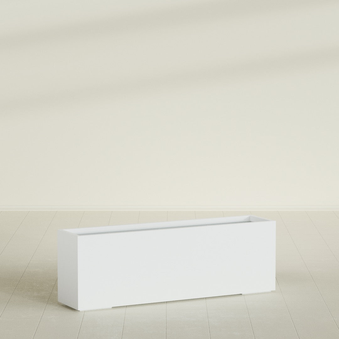 Tolga Extra Large Long Rectangle Fiberglass Planter - 72 in x 16 in x 24 in - Matte White - Matte White,72 in x 16 in x 24 in