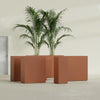 Perth Large Tall Rectangle Fiberglass Planter - 36 in x 16 in x 42 in - Matte Terracotta - Matte Terracotta,36 in x 16 in x 42 in
