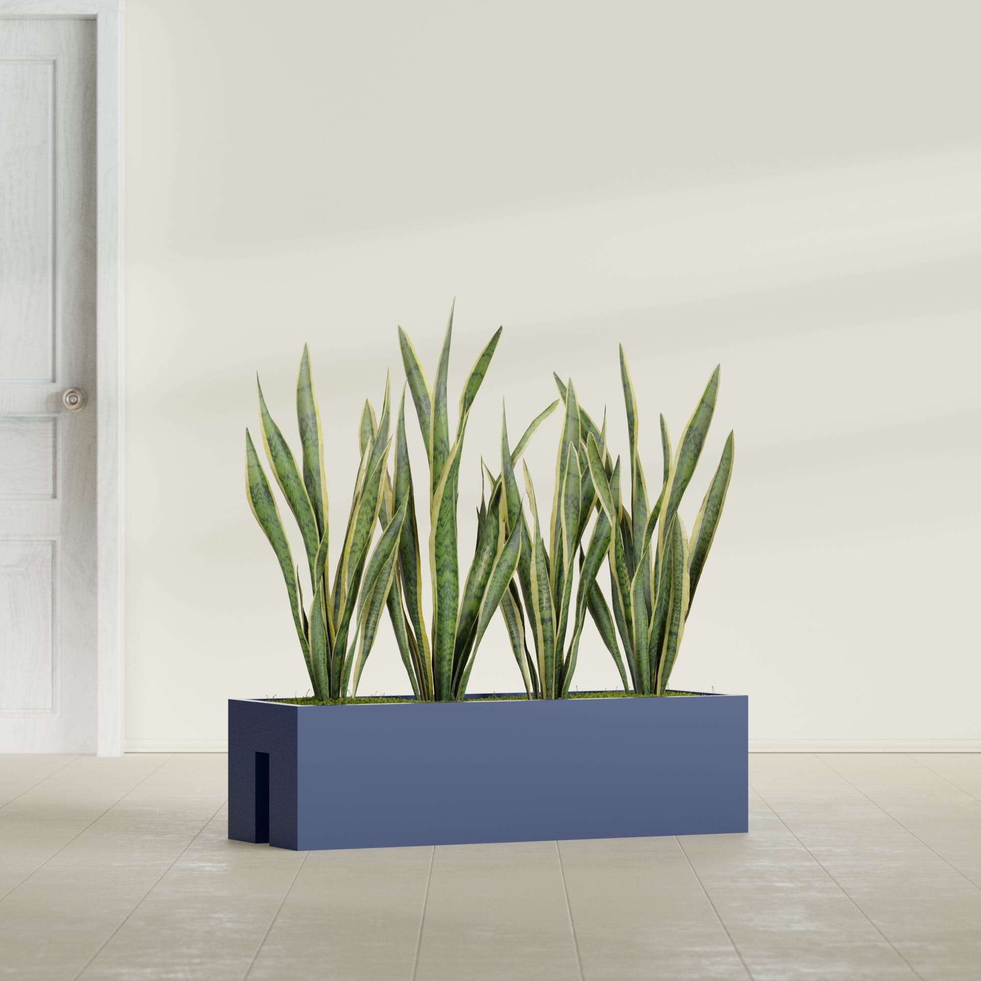 Tiergarden Large Long Over The Railing Rectangle Fiberglass Planter - 36 in x 12 in x 10 in - Matte Cobalt Blue - Matte Cobalt Blue,36 in x 12 in x 10 in