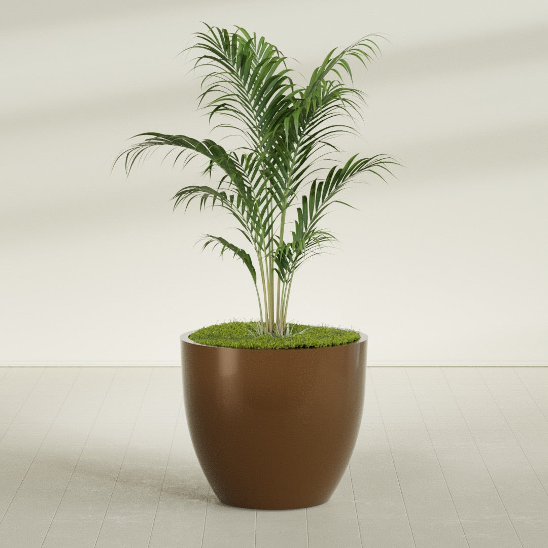 Wannsee Large Round Fiberglass Planter - 44 in x 44 in x 39 in - Metallic Bronze - Metallic Bronze,44 in x 44 in x 39 in