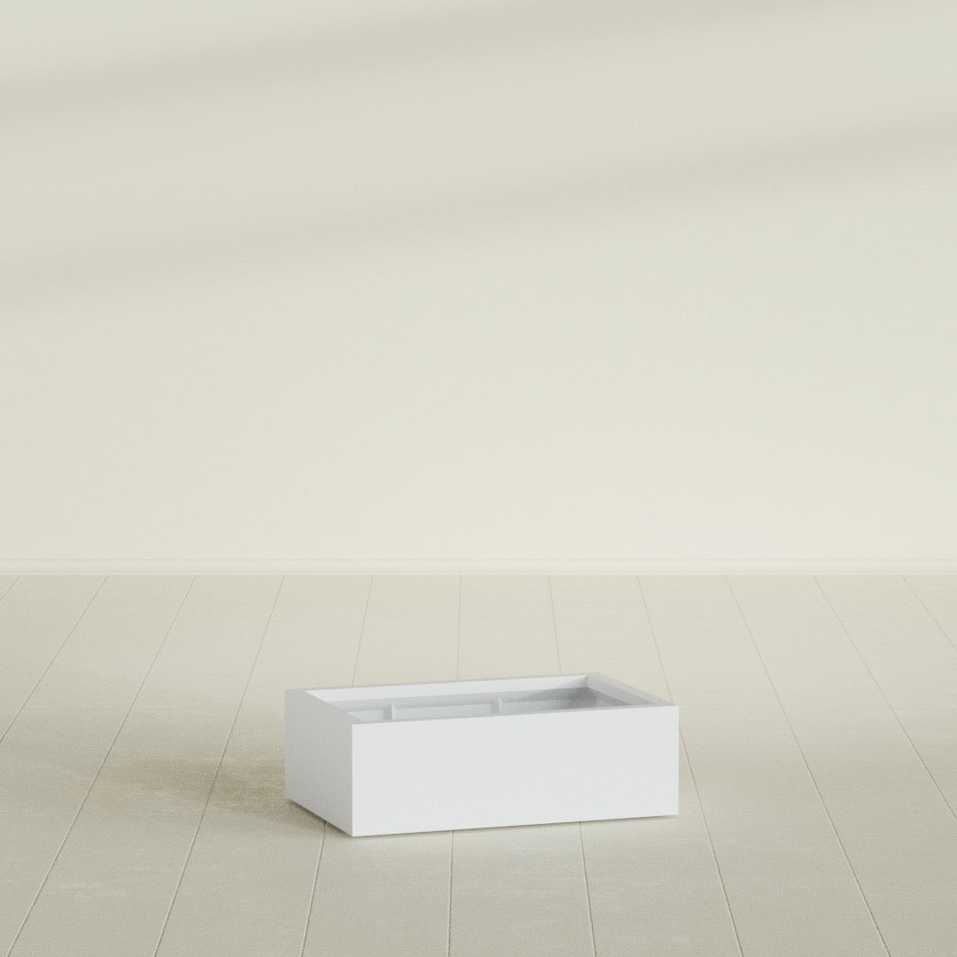 Antwerp Large Long Rectangle Fiberglass Planter - 36 in x 24 in x 12 in - Gloss White - Gloss White,36 in x 24 in x 12 in