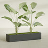 Cuba Extra Large Long Rectangle Fiberglass Planter - 60 in x 14 in x 12 in - Matte Charcoal - Matte Charcoal,60 in x 14 in x 12 in