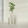 Corry Medium Tall Cylinder Fiberglass Planter - 10 in x 10 in x 20 in - Satin Beige - Satin Beige,10 in x 10 in x 20 in