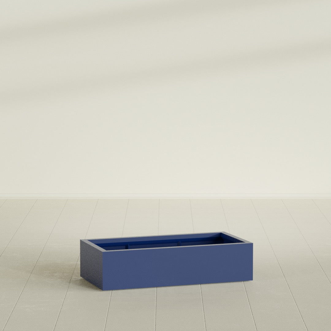 Antwerp Extra Large Long Rectangle Fiberglass Planter - 48 in x 24 in x 12 in - Matte Cobalt Blue - Matte Cobalt Blue,48 in x 24 in x 12 in