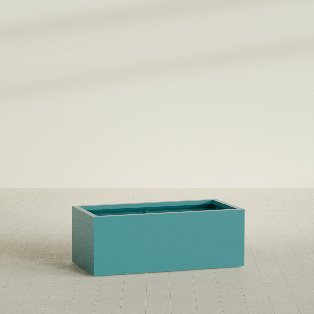 Torino Extra Large Wide Rectangle Fiberglass Planter - 48 in x 24 in x 18 in - Satin Sea Foam - Satin Sea Foam,48 in x 24 in x 18 in