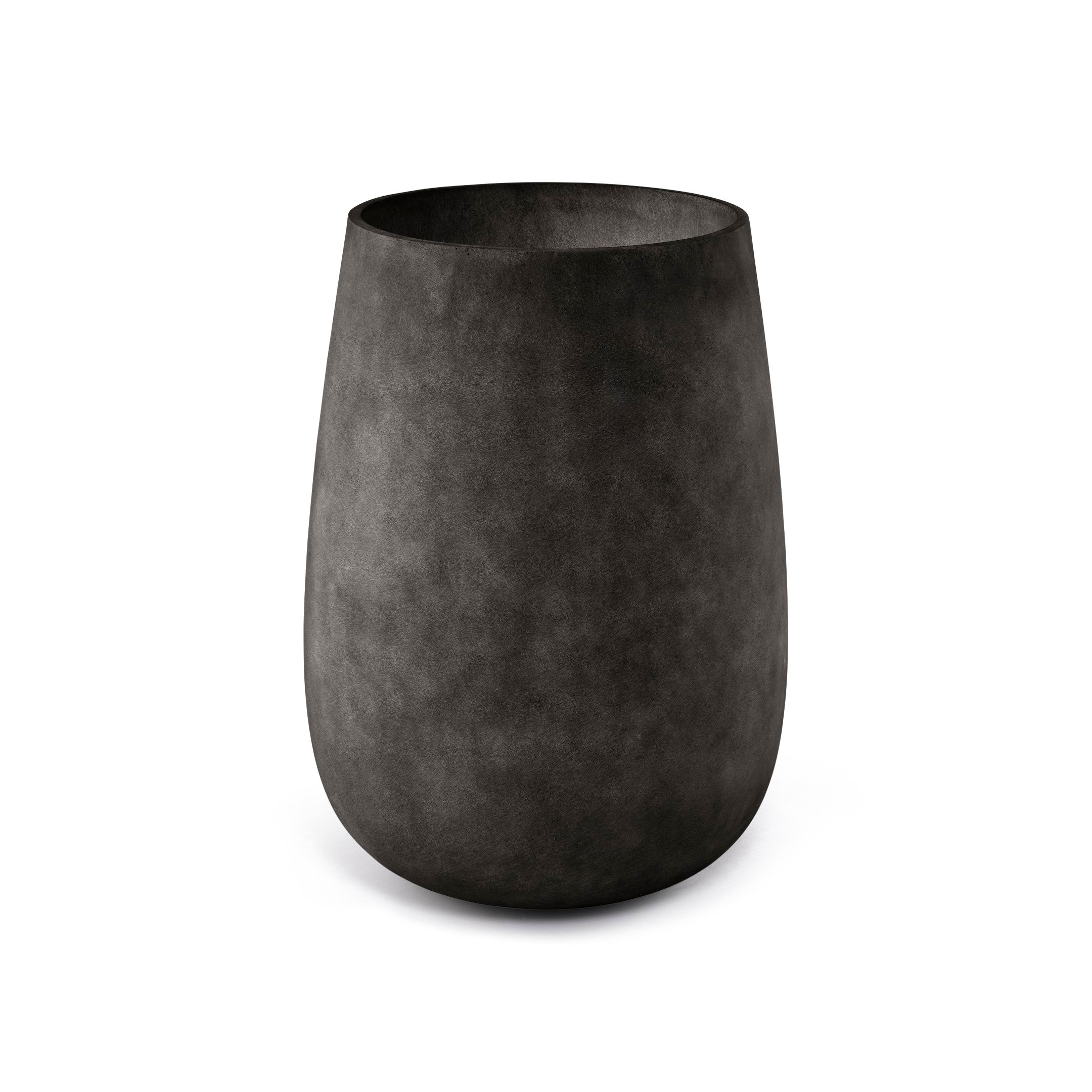 Mondo High Tall Planter – Brown Stone Finish – Fiberglass Indoor/Outdoor and Weather-Resistant Round Planter (21.6" D x 35.4" H Exterior, 20.3" D x 35.4" H Interior) - Brown Stone,21.6 in x 21.6 in x 35.4 in