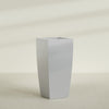 Toulan Extra Large Tall Tapered Square Fiberglass Planter - 28 in x 28 in x 60 in - Metallic Silver - Metallic Silver,28 in x 28 in x 60 in
