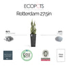 Rotterdam Medium Tall Square Planter - 12.6 in x 12.6 in x 27.5 in - Dark Grey - Dark Grey,12.5 in x 12.5 in x 27.5 in,Planter Only