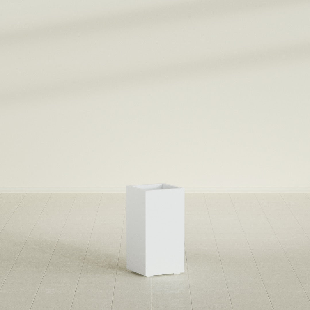 Potsdam Large Tall Rectangle Fiberglass Planter - 16 in x 16 in x 32 in - Matte White - Matte White,16 in x 16 in x 32 in