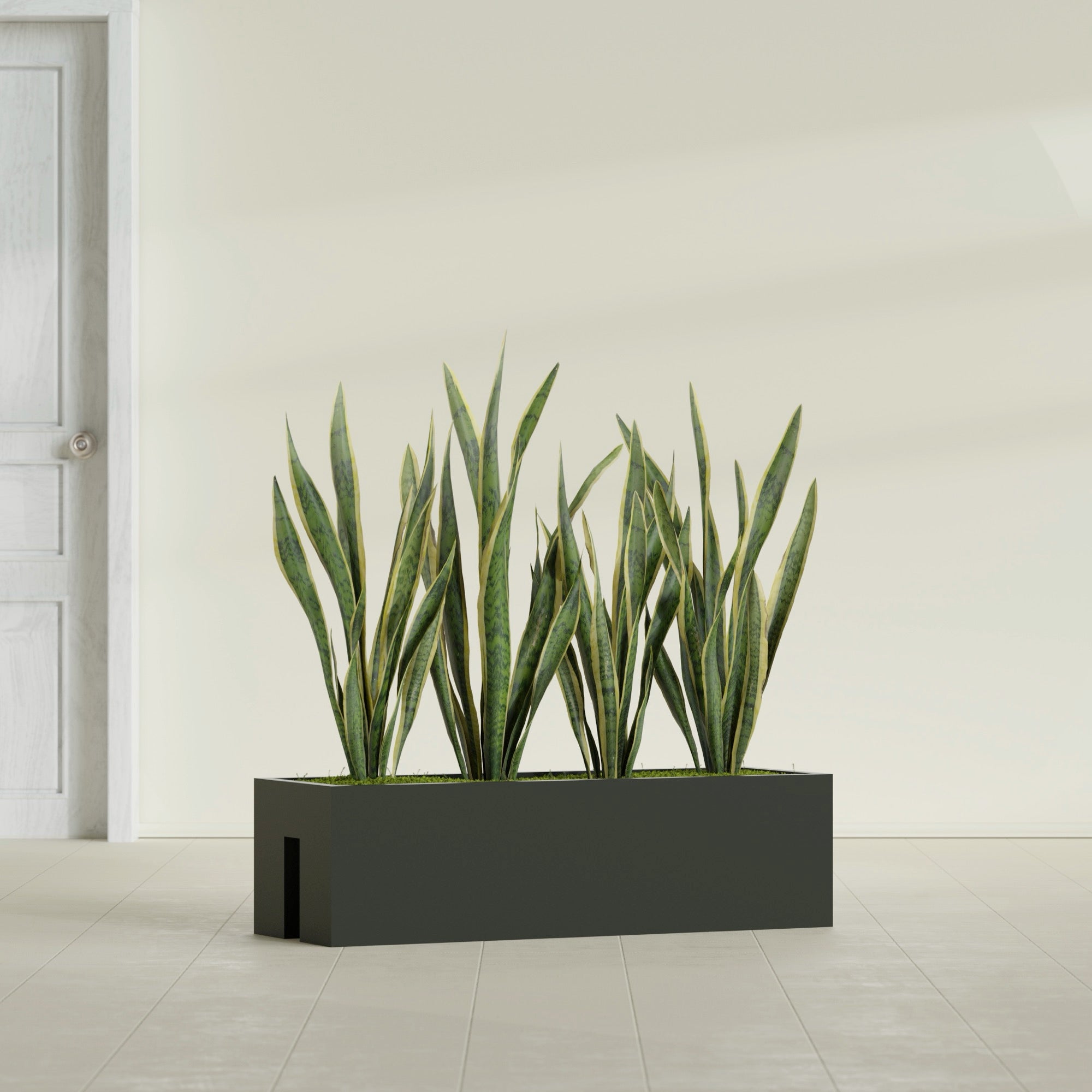 Tiergarden Large Long Over The Railing Rectangle Fiberglass Planter - 36 in x 12 in x 10 in - Matte Charcoal - Matte Charcoal,36 in x 12 in x 10 in