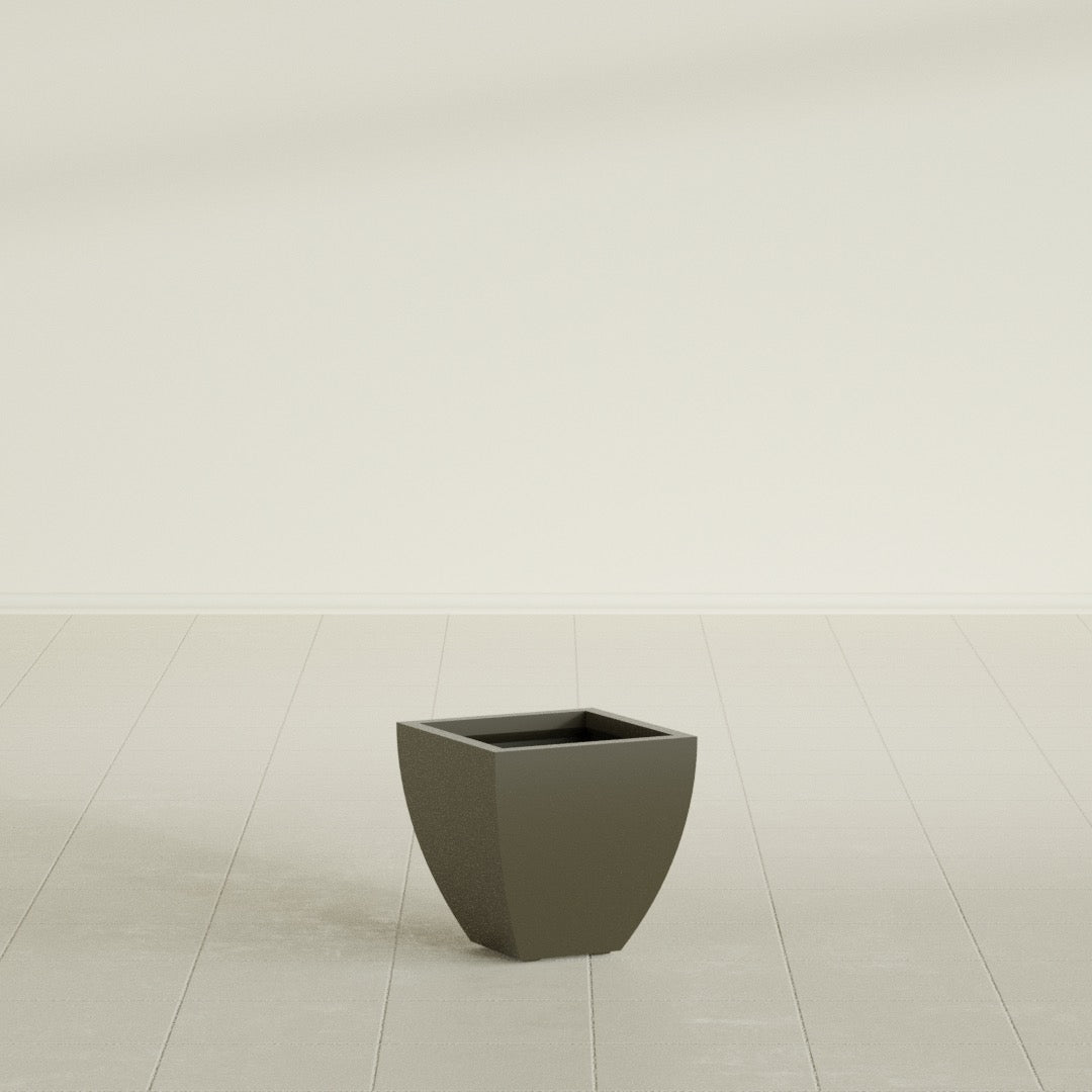 Lima Small Tapered Square Fiberglass Planter - 12 in x 12 in x 12 in - Matte Bronze - Matte Bronze,12 in x 12 in x 12 in