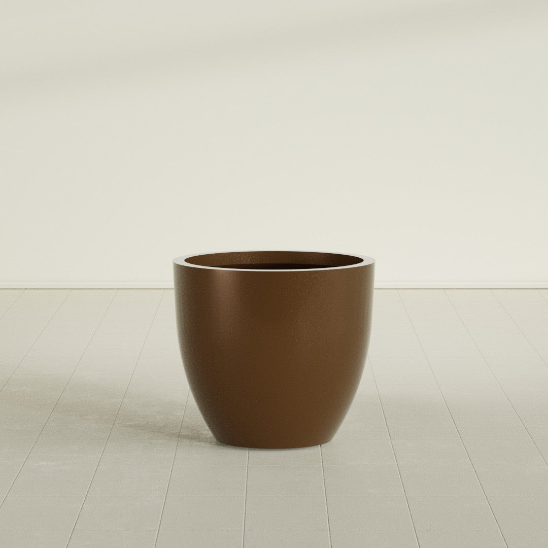 Wannsee Large Round Fiberglass Planter - 33 in x 33 in x 29 in - Metallic Bronze - Metallic Bronze,33 in x 33 in x 29 in