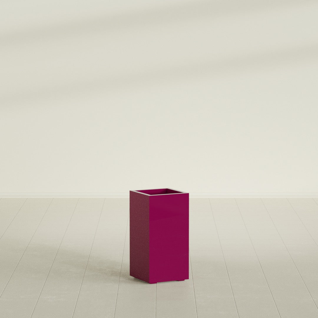 Potsdam Large Tall Rectangle Fiberglass Planter - 16 in x 16 in x 32 in - Gloss Eggplant - Gloss Eggplant,16 in x 16 in x 32 in