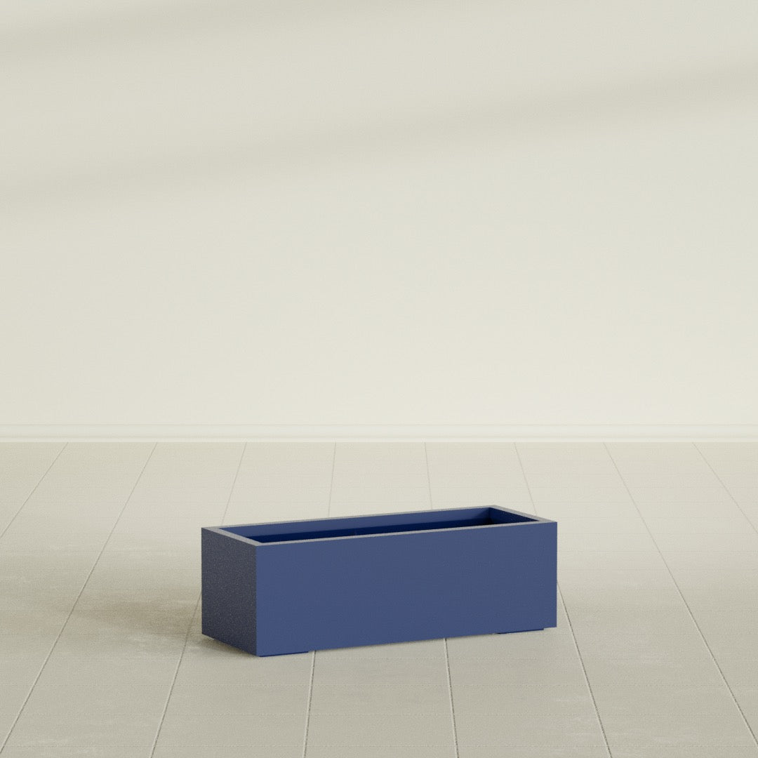 Cuba Large Long Rectangle Fiberglass Planter - 36 in x 14 in x 12 in - Matte Cobalt Blue - Matte Cobalt Blue,36 in x 14 in x 12 in