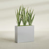 Delray Large Tall Rectangle Fiberglass Planter - 36 in x 12 in x 32 in - Metallic Silver - Metallic Silver,36 in x 12 in x 32 in