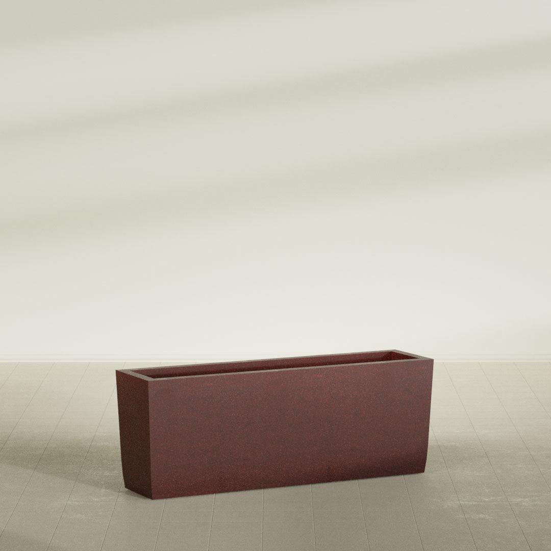 ProTone Fiberglass Premium Finish Extra Large Tapered Rectangle Planter - 48 in x 12 in x 18 in - Weathered Steel - Rust - Weathered Steel - Rust,48 in x 12 in x 18 in