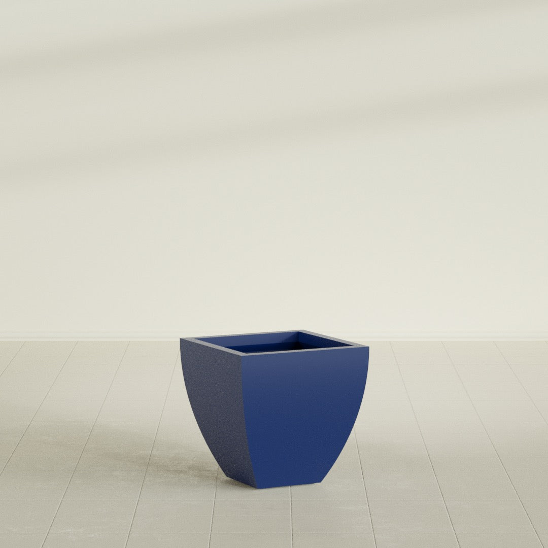 Lima Medium Tapered Square Fiberglass Planter - 20 in x 20 in x 20 in - Matte Cobalt Blue - Matte Cobalt Blue,20 in x 20 in x 20 in