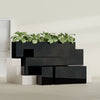 Miami Extra Large Narrow Rectangle Fiberglass Planter - 72 in x 12 in x 18 in - Gloss Black - Gloss Black,72 in x 12 in x 18 in