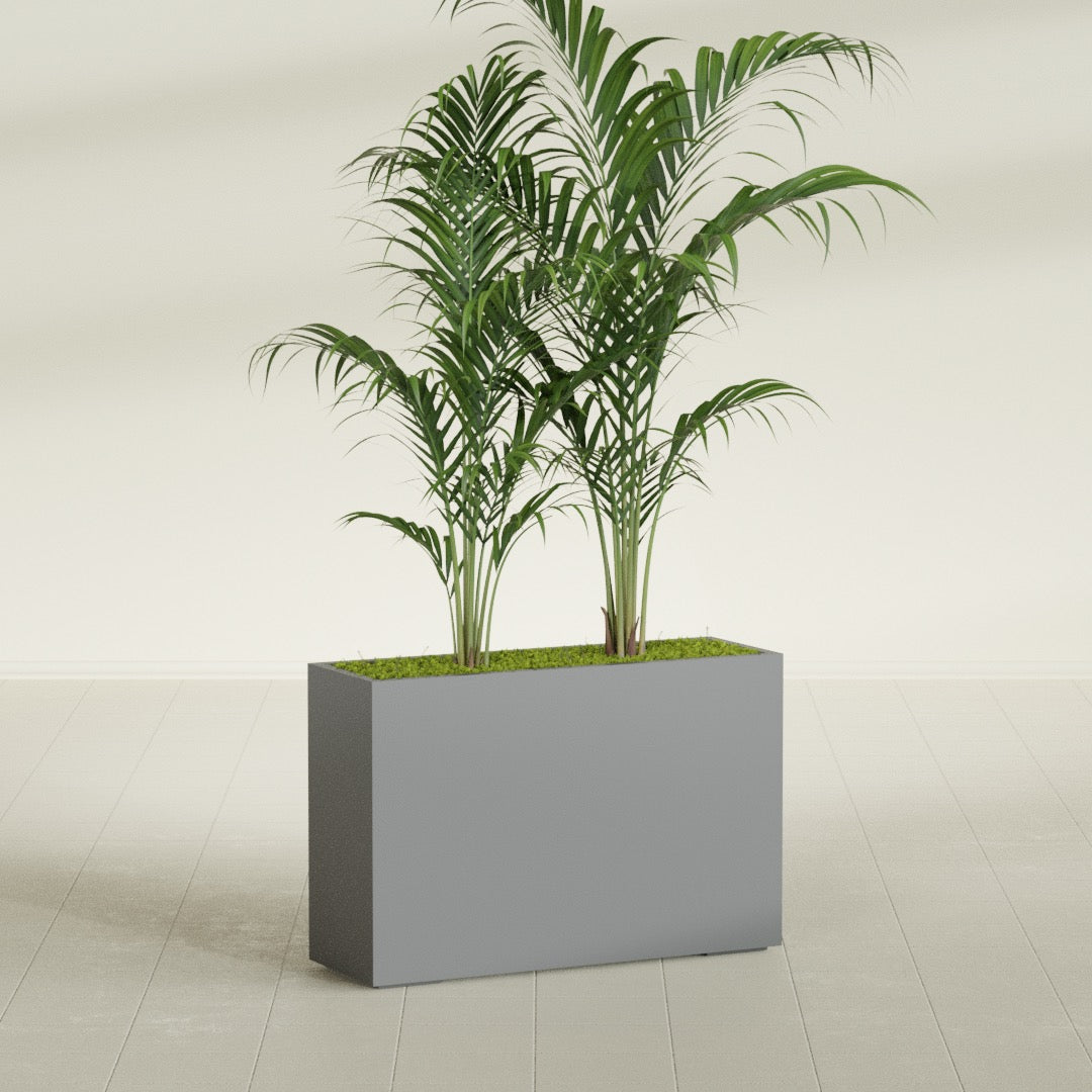 Potsdam Extra Large Long Rectangle Fiberglass Planter - 48 in x 16 in x 32 in - Metallic Gunmetal - Metallic Gunmetal,48 in x 16 in x 32 in