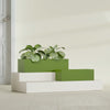 Reade Small Tabletop Rectangle Fiberglass Planter - 14 in x 5 in x 4.3 in - Satin Green - Satin Green,14 in x 5 in x 4.3 in