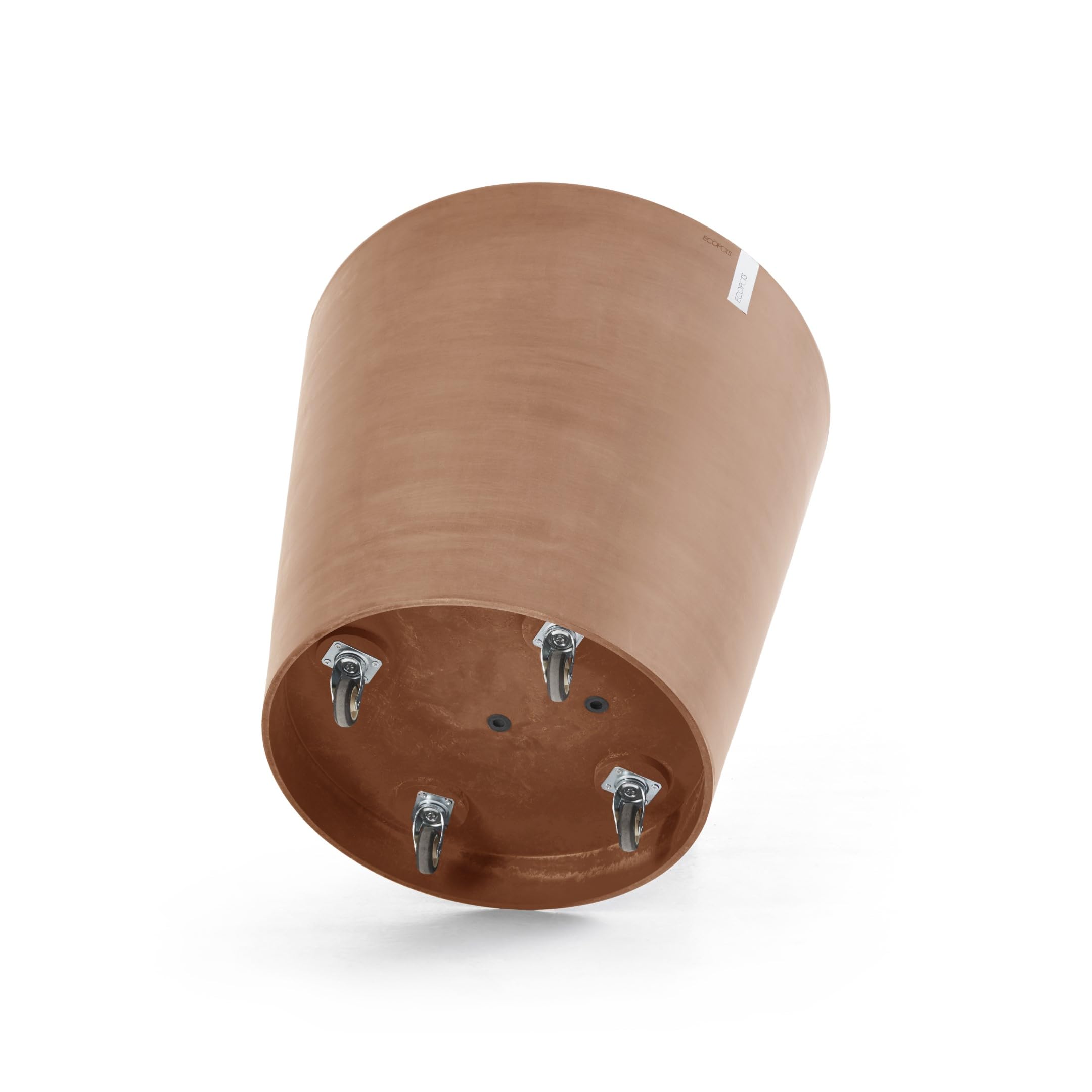 Amsterdam Medium Round Planter with Wheels - 23.5 in x 23.5 in x 22 in - Terracotta - Terracotta,23.5 in x 23.5 in x 22 in