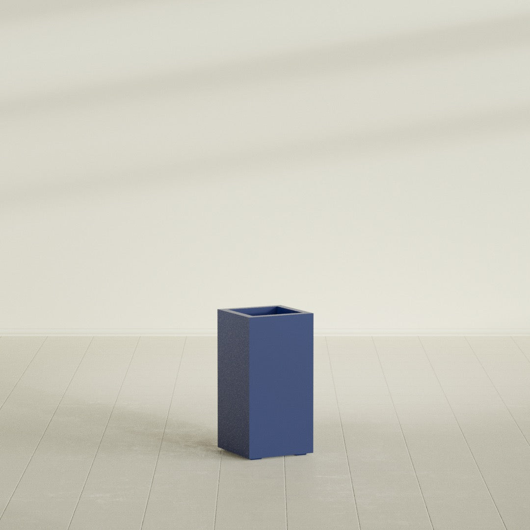 Hollywood Medium Rectangle Fiberglass Planter - 12 in x 12 in x 24 in - Matte Cobalt Blue - Matte Cobalt Blue,12 in x 12 in x 24 in