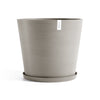 Amsterdam Medium Round Planter - 27.5 in x 27.5 in x 24 in - Planter + Saucer - Taupe - Taupe,27.5 in x 27.5 in x 24 in,Planter + Saucer