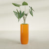 Saint Tropez Large Tall Round Fiberglass Planter - 16 in x 16 in x 38 in - Gloss Tangerine - Gloss Tangerine,16 in x 16 in x 38 in