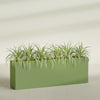 Hollywood Extra Large Narrow Rectangle Fiberglass Planter - 72 in x 12 in x 24 in - Satin Green - Satin Green,72 in x 12 in x 24 in