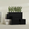 Granada Large Rectangle Fiberglass Planter - 36 in x 24 in x 24 in - Gloss Black - Gloss Black,36 in x 24 in x 24 in