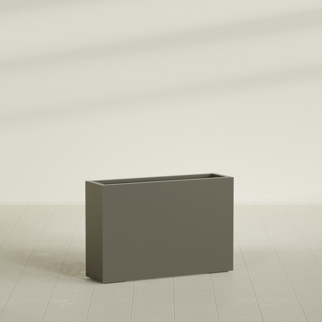 Milano Large Narrow Rectangle Fiberglass Planter - 36 in x 10 in x 24 in - Matte Bronze - Matte Bronze,36 in x 10 in x 24 in