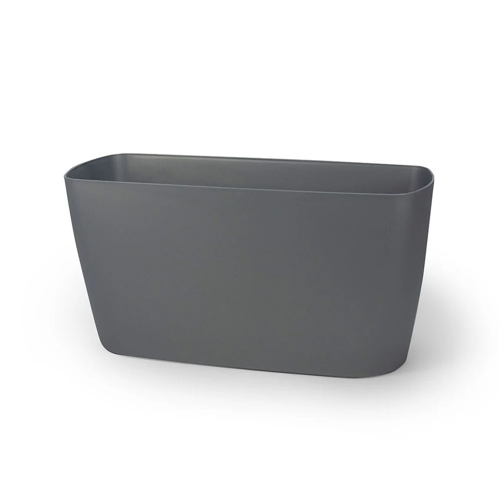 Stockton Medium Tapered Rectangle Plastic Planter - 29 in x 11.5 in x 15 in - Charcoal Metallic - Charcoal Metallic,29 in x 11.5 in x 15 in