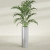 Corry Large Tall Cylinder Fiberglass Planter - 12 in x 12 in x 36 in - Metallic Silver - Metallic Silver,30 in x 30 in x 32 in