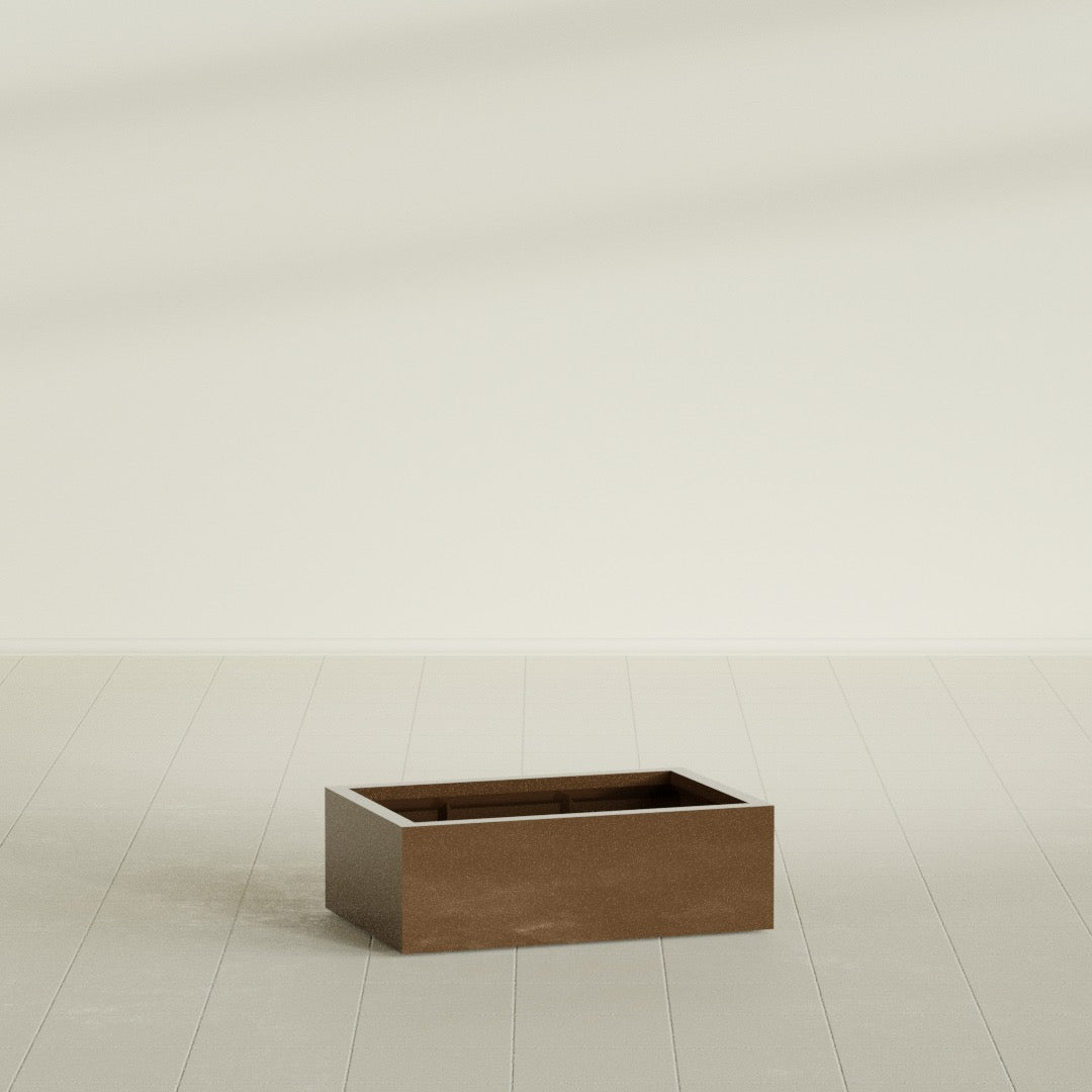 Antwerp Large Long Rectangle Fiberglass Planter - 36 in x 24 in x 12 in - Metallic Bronze - Metallic Bronze,36 in x 24 in x 12 in