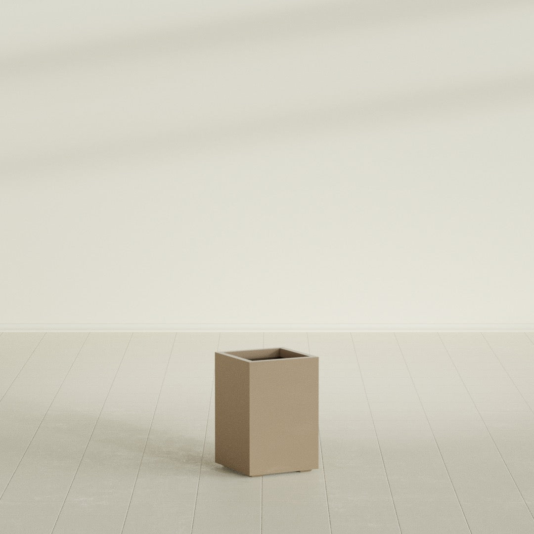 Tolga Medium Rectangle Fiberglass Planter - 16 in x 16 in x 24 in - Metallic Gold - Metallic Gold,16 in x 16 in x 24 in