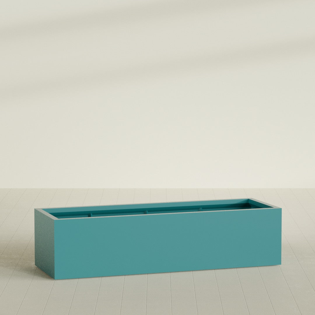 Torino Extra Large Wide Rectangle Fiberglass Planter - 72 in x 24 in x 18 in - Satin Sea Foam - Satin Sea Foam,72 in x 24 in x 18 in