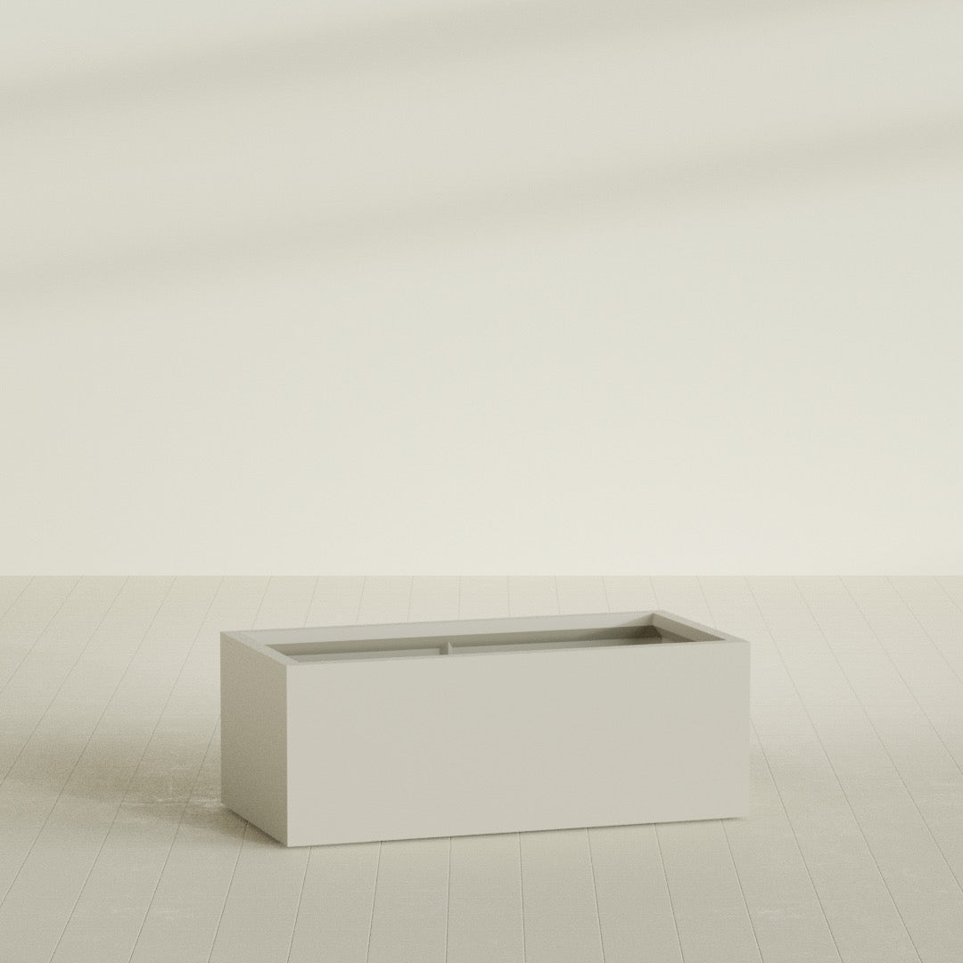 Torino Extra Large Wide Rectangle Fiberglass Planter - 48 in x 24 in x 18 in - Satin Beige - Satin Beige,48 in x 24 in x 18 in