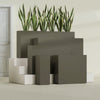 Delray Large Tall Rectangle Fiberglass Planter - 12 in x 12 in x 32 in - Matte Bronze - Matte Bronze,12 in x 12 in x 32 in