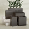 Darwin Large Tall Rectangle Fiberglass Planter - 24 in x 24 in x 42 in - Matte Black - Matte Black,24 in x 24 in x 42 in