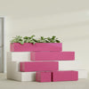 Cuba Large Long Rectangle Fiberglass Planter - 48 in x 14 in x 12 in - Gloss Pink Violet - Gloss Pink Violet,48 in x 14 in x 12 in
